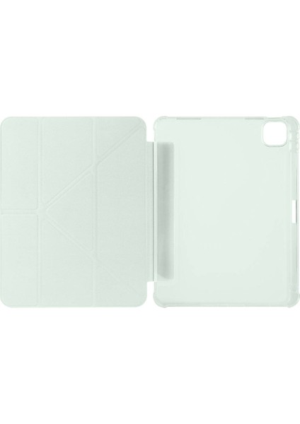 iPad Air 11 M2 2024 Yatay ve Dikey Standlı Antişok Köşe Korumalı Kalemlikli Origami Slikon Kılıf A2902 A2903