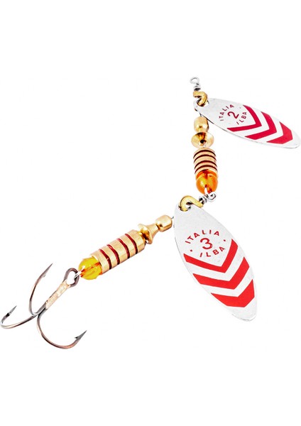 Alabalık Turna Döner Olta Kaşık - Ilba Tandem T66112+3 - Gümüş/Kırmızı - No:2+3