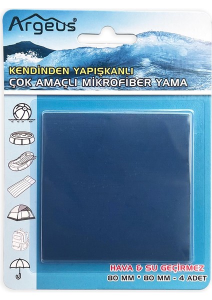 Argeus 4'lü Fiber Çanta Delik Tamir Yaması Lacivert