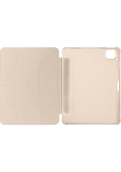 iPad Air 11 M2 2024 Yatay ve Dikey Standlı Antişok Köşe Korumalı Kalemlikli Origami Slikon Kılıf A2902 A2903 modelleri
