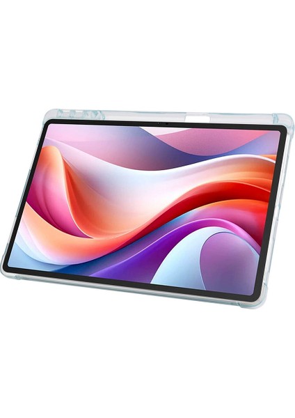 Apple iPad Air 4.nesil 10.9 (2020) Yatay ve Dikey Standlı Antişok Köşe Korumalı Kalemlikli Origami Slikon Kılıf A2316 A2324 A2325 A2072