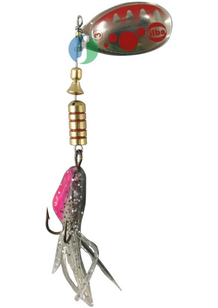 Alabalık Turna Döner Olta Kaşık - Ilba Bubble Yem 390113 - Gümüş/Kırmızı - No:3
