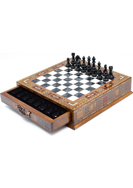 Kişiye Özel Ahşap El Işi Çekmeceli Satranç Takımı, Yüksek Kalite Satranç Metal Satranç Takımı fırsatları