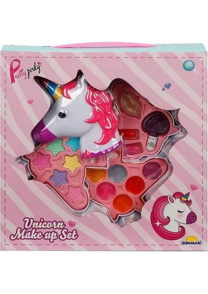 2602 Unicorn Şekilli 3 Katlı Makyaj Güzellik Seti