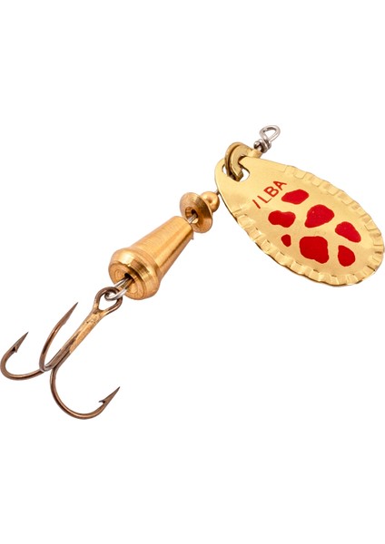 Alabalık Turna Döner Olta Kaşık - Ilba Spark Eco 95OR2 - Altın/Kırmızı - No:2