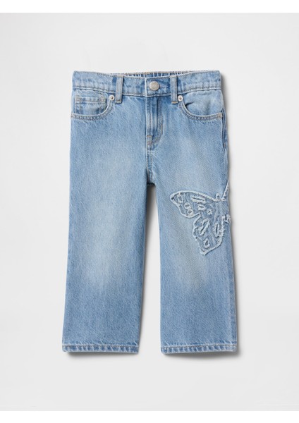 Kız Bebek Mavi Butterfly Stride Jean Pantolon