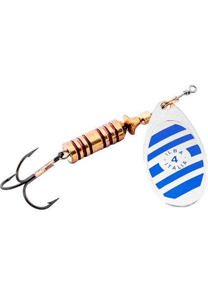 Alabalık Turna Döner Olta Kaşık - Ilba Zebra 21124 - Gümüş/mavi - No:4
