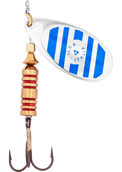 Alabalık Turna Döner Olta Kaşık - Ilba Zebra 21124 - Gümüş/mavi - No:4