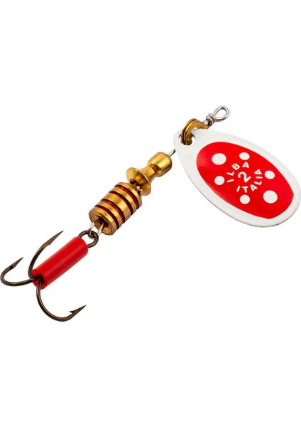 Alabalık Turna Döner Olta Kaşık - Ilba Tondo 28832 - Kırmızı/beyaz - No:2