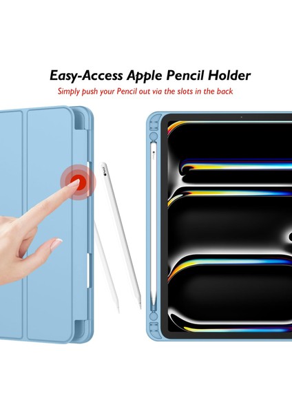 Apple iPad Pro 11 Inç M4 2024 Uyumlu Kılıf Pen Slot Charging Case Kalem Bölmeli A2836 A2837 A3006 fırsatları