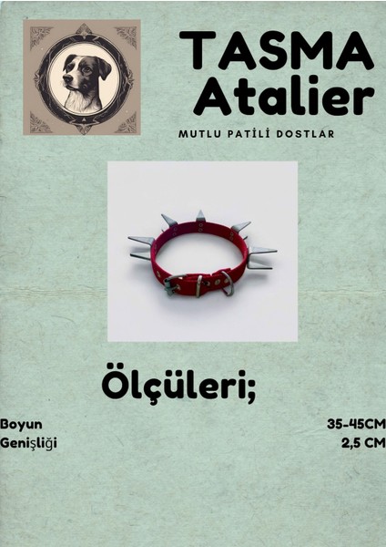 Orta Boy Dikenli Köpek Tasması