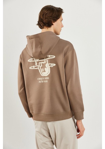 Erkek New Look Vizon Baskılı Sweatshirt