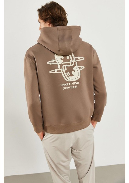 Erkek New Look Vizon Baskılı Sweatshirt modelleri