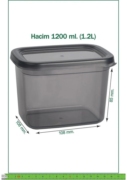 Saklama Kabı Dikdörtgen 1200 ml