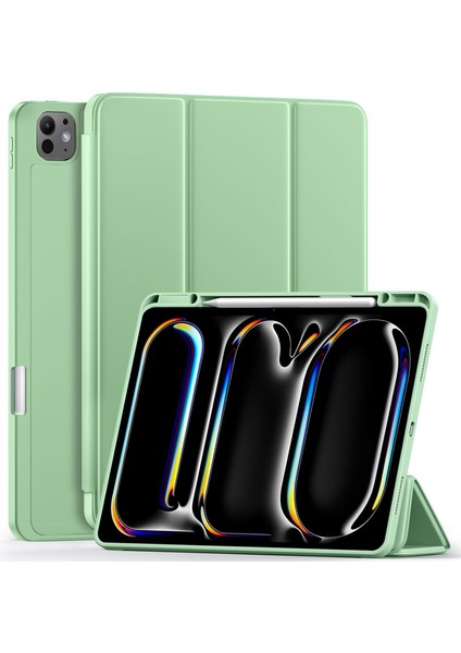 Apple iPad Pro 11 Inç M4 2024 Uyumlu Kılıf Pen Slot Charging Case Kalem Bölmeli A2836 A2837 A3006