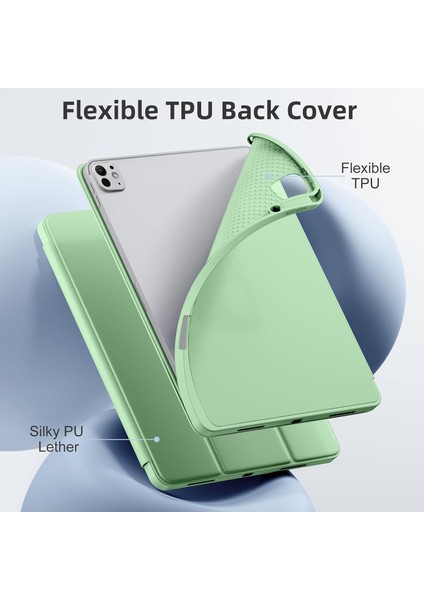 Apple iPad Pro 11 Inç M4 2024 Uyumlu Kılıf Pen Slot Charging Case Kalem Bölmeli A2836 A2837 A3006 modelleri