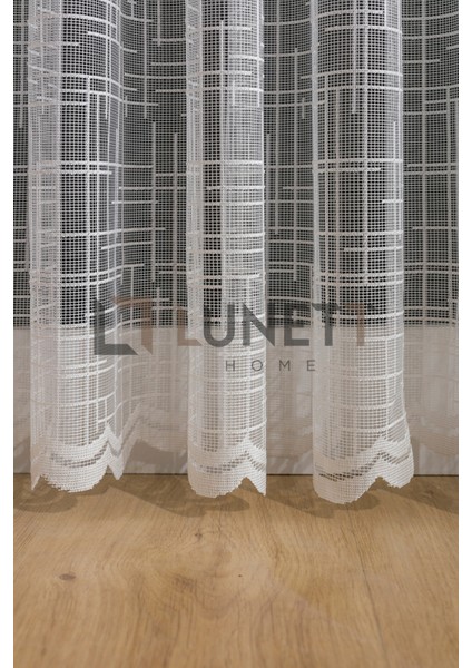 Kullanıma Hazır Petek Üstü Ekru Renk Hipatia Desen (1x3) Sık Pile Tül Perde modelleri