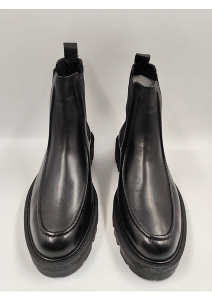 8128 Erkek Yüksek Taban Siyah Cilt Bağsız Şık Klasik Spor Bot modelleri