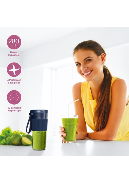HP77 Şarjlı Kişisel Blender 60W Navy fırsatları