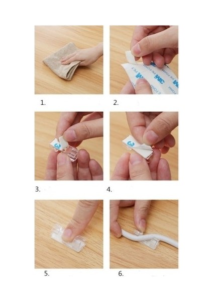 20'li Yapışkanlı Kablo Sabitleyici Şeffaf Klips fırsatları