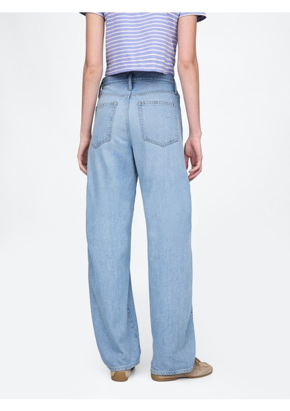 Kadın Mavi Ultrasoft High Rise Barrel Jean Pantolon fırsatları