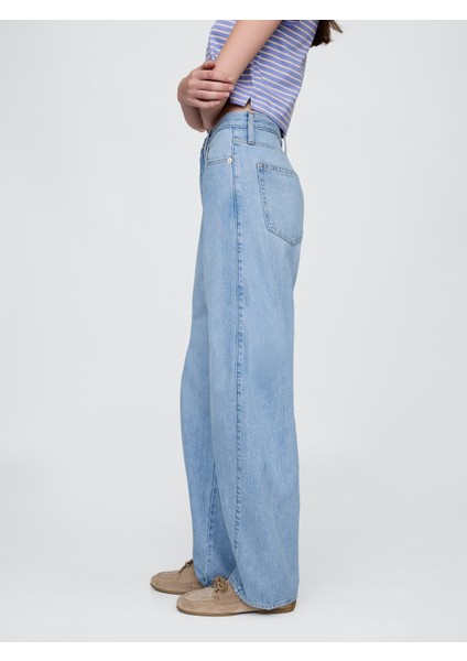 Kadın Mavi Ultrasoft High Rise Barrel Jean Pantolon indirimleri