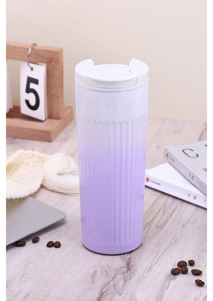 304 L Çelik 0,5 L Mor Beyaz Degrade El Termos Mug CIN917MR