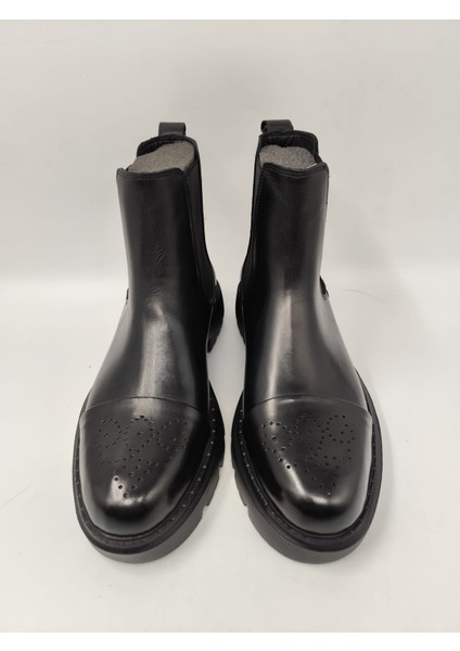 8088 Erkek Yüksek Taban Siyah Cilt Desenli Şık Klasik Spor Bot modelleri