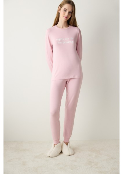 Nights Lila Pantolon Pijama Takımı