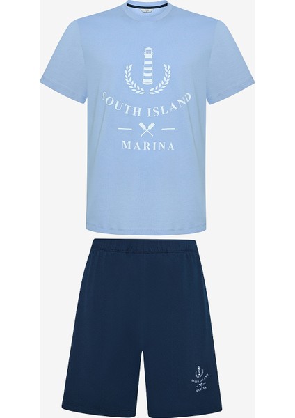 Blue Anchor Şortlu Çok Renkli Pijama Takımı