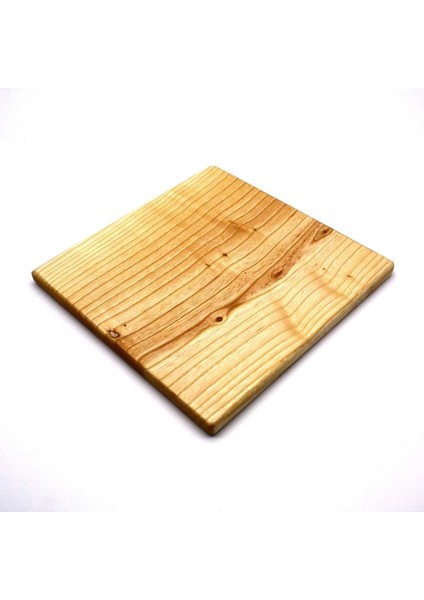 Ahşap Kare Kesme Doğrama Ve Sunum Tahtası - Dişbudak Ağacı – 26 Cm