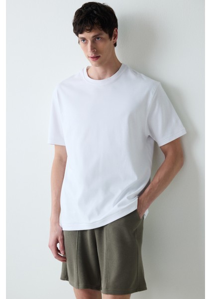 Erkek Timeless Beyaz Tişört Pijama Üstü