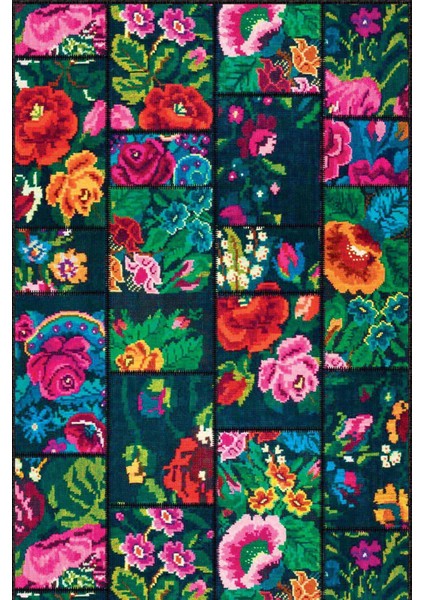 Renkli Kaymaz Patchwork Kesme Rulo Özel Ölçülü Yolluk AR667