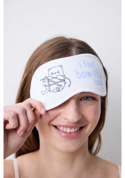 Bowtiful Kırık Beyaz Uyku Gözlüğü