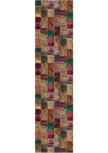 Renkli Kaymaz Patchwork Kesme Rulo Özel Ölçülü Yolluk AR267