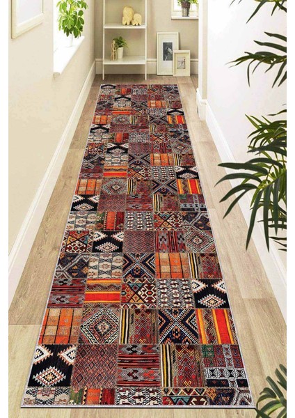 Renkli Kaymaz Patchwork Kesme Rulo Özel Ölçülü Yolluk AR981