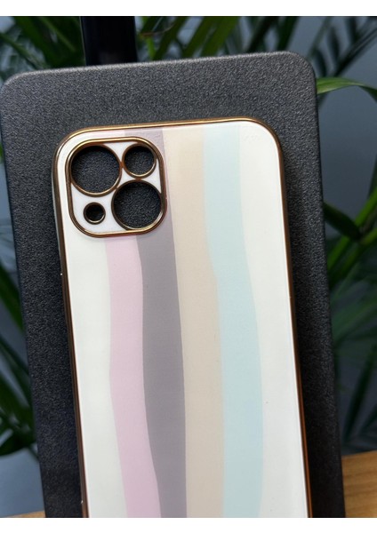 Apple iPhone 7/8 Özel Renkli Tasarım Cam Arka Kapak Kamera Çerçeve Koruyuculu Silikon Yapı Gennluna Kılıf Rn