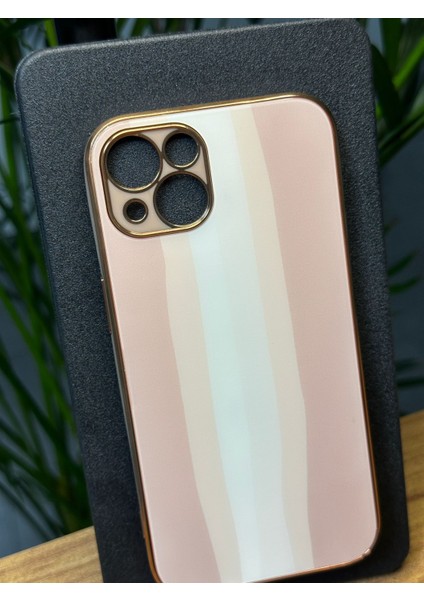 Apple iPhone 13 Pro Özel Renkli Tasarım Cam Arka Kapak Kamera Çerçeve Koruyuculu Silikon Yapı Gennluna Kılıf Tm