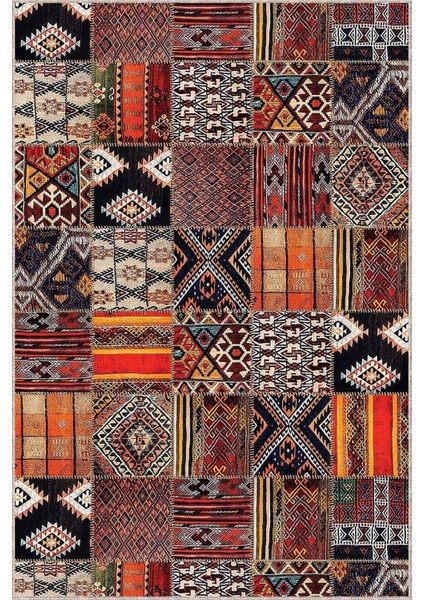 Renkli Kaymaz Patchwork Kesme Rulo Özel Ölçülü Yolluk AR981 modelleri