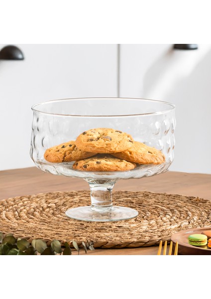 Porsima Bubbles Ayaklı Cam Kek Tatlı Pasta Kurabiye Fanusu Şık Sunum Standı 19 cm fiyatları
