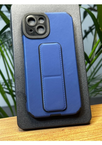 Apple iPhone 13 Ultra Darbe Emici Kamera Koruma Çerçeveli Mıknatıs Stand Özellikli Gennshockstand Kılıf