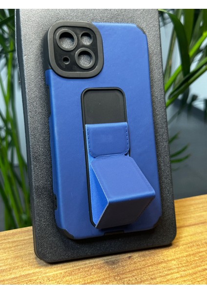 Apple iPhone 13 Ultra Darbe Emici Kamera Koruma Çerçeveli Mıknatıs Stand Özellikli Gennshockstand Kılıf