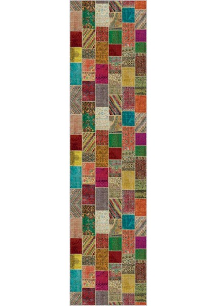 Renkli Kaymaz Patchwork Kesme Rulo Özel Ölçülü Yolluk AR320