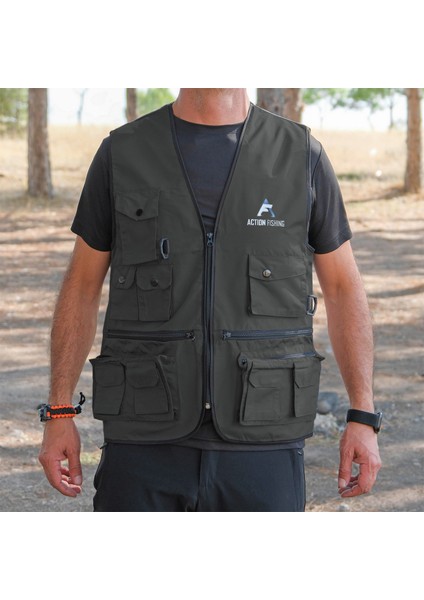 Action Dört Mevsim Çok Cepli Outdoor Spor Yelek Haki fiyatları