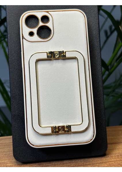 Apple iPhone 13 Ultra Lüks Dış Deri Kaplama Iç Silikon 360° Kelebek Stand Özellikli Gennelıt Kılıf