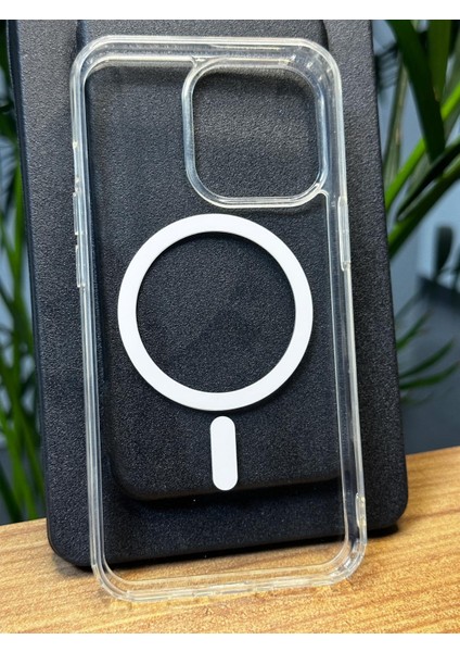 Apple iPhone 15 Pro Max Kılıf Magsafe Wireless Kablosuz Sarj Destekli Sert Şeffaf Darbe Emici Kapak Gennslımshock fırsatları