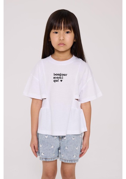 Bg Store Kız Çocuk Beyaz Tshirt