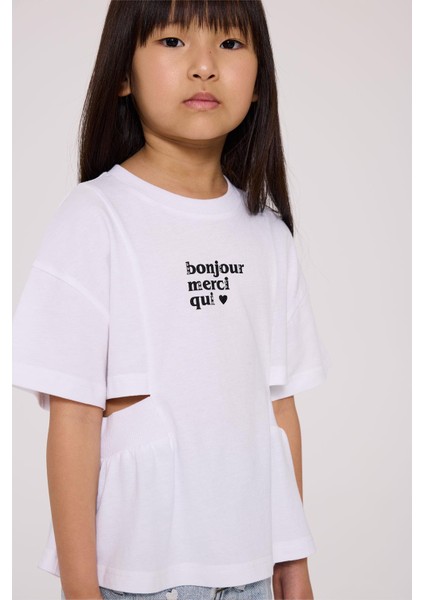 Bg Store Kız Çocuk Beyaz Tshirt