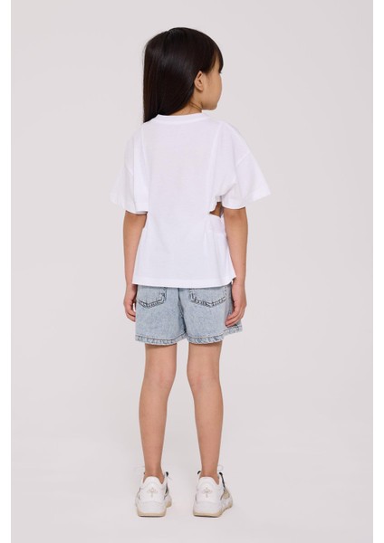 Bg Store Kız Çocuk Beyaz Tshirt