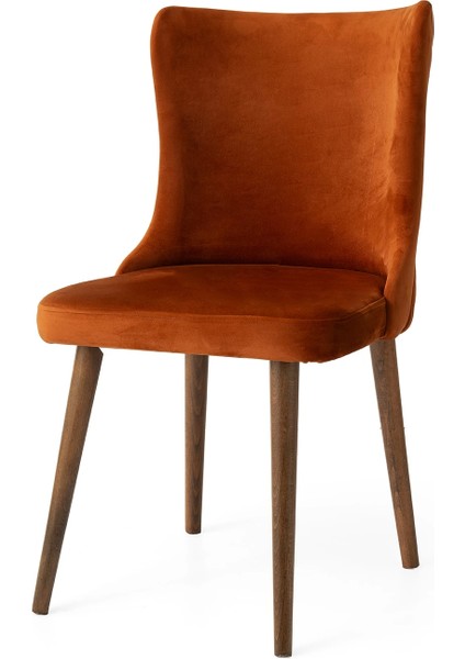 Nev Ahşap Ayaklı Babyface Kumaş Salon Balkon ve Mutfak Sandalyesi 6 Adet